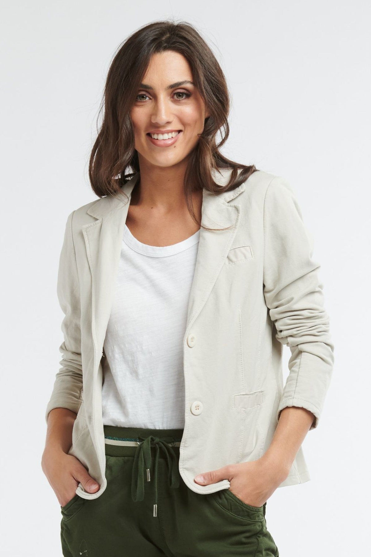 ITALIAN STAR Maha Blazer - Burro Jackets + Coats - Zabecca Living