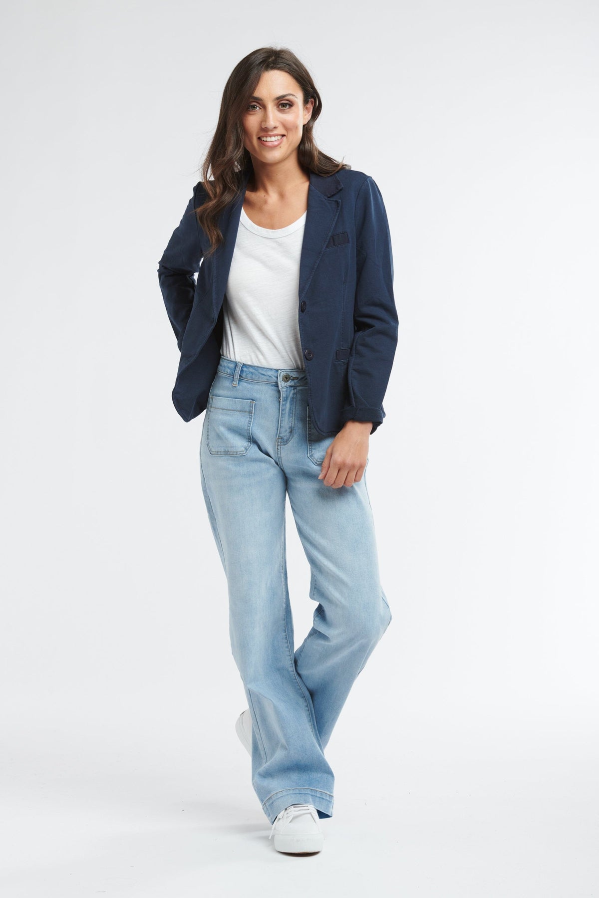 ITALIAN STAR Maha Blazer - Navy Jackets + Coats - Zabecca Living