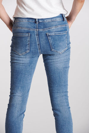 ITALIAN STAR New Classic Button Jeans - Light Wash Denim JEANS - Zabecca Living