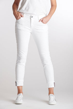 ITALIAN STAR Polo Jean - White JEANS - Zabecca Living