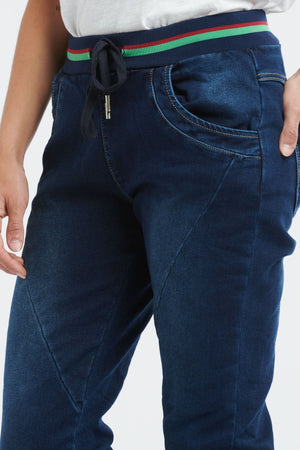 ITALIAN STAR Ralph Jogger - Dark Denim JEANS - Zabecca Living