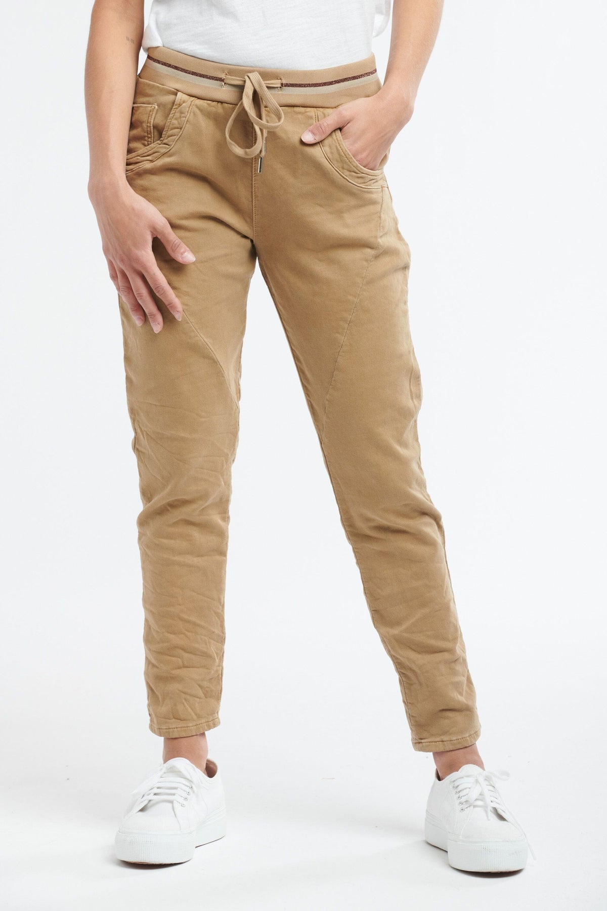 ITALIAN STAR Ralph Jogger Jeans - Caramel JEANS - Zabecca Living