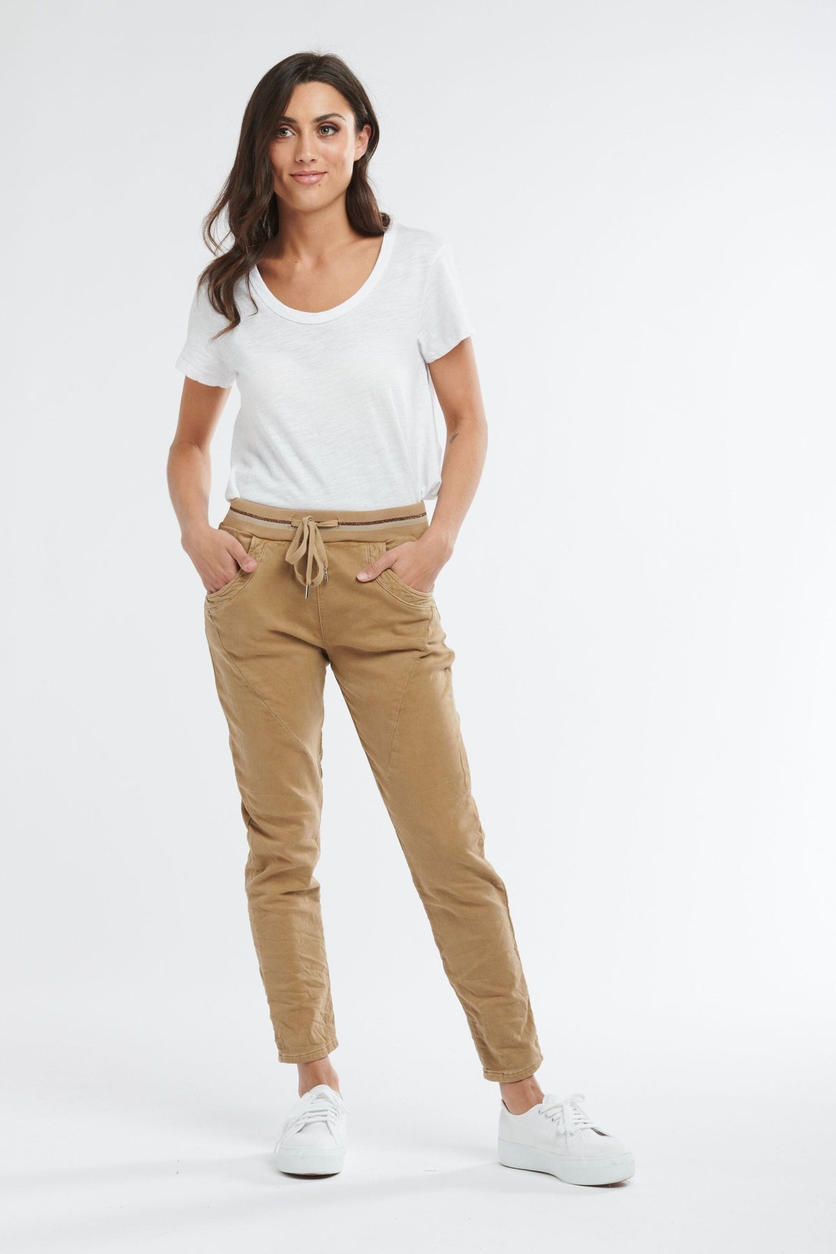 ITALIAN STAR Ralph Jogger Jeans - Caramel JEANS - Zabecca Living