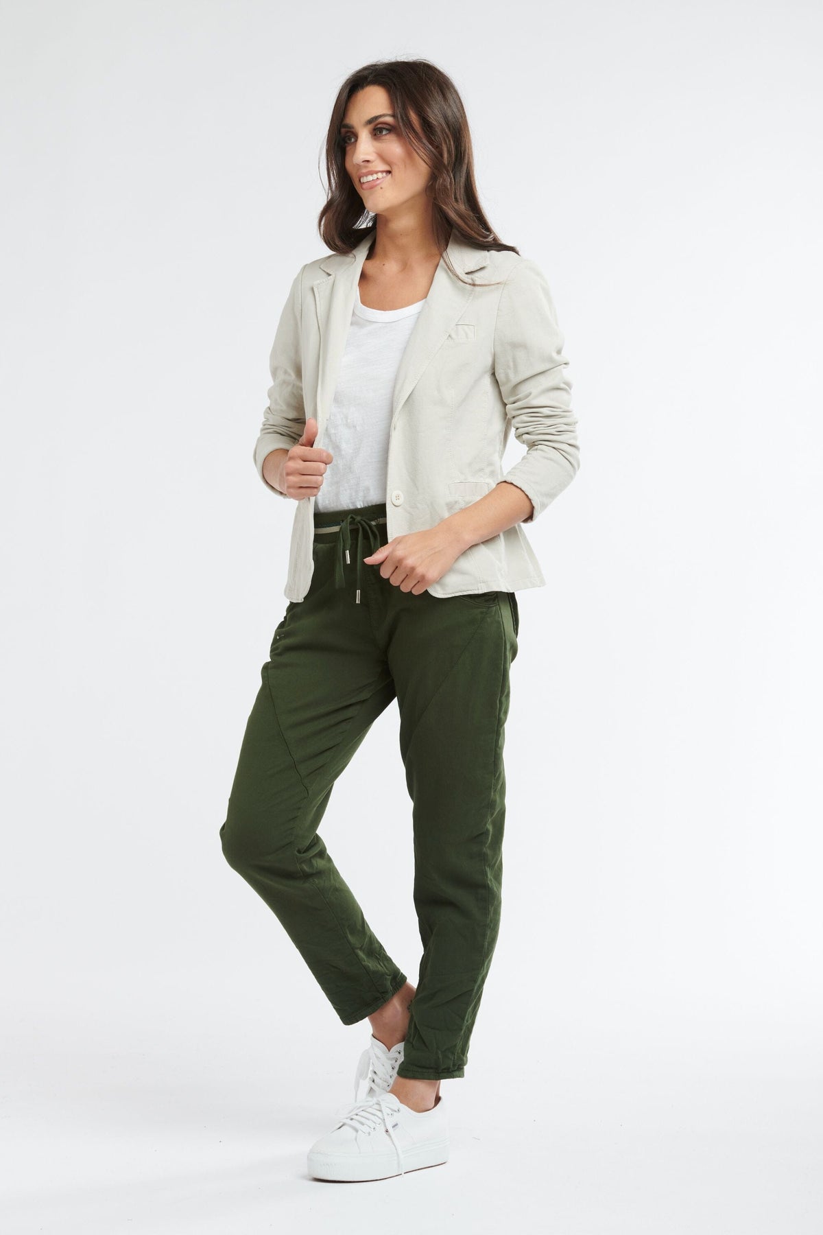 ITALIAN STAR Ralph Jogger Jeans - Olive JEANS - Zabecca Living