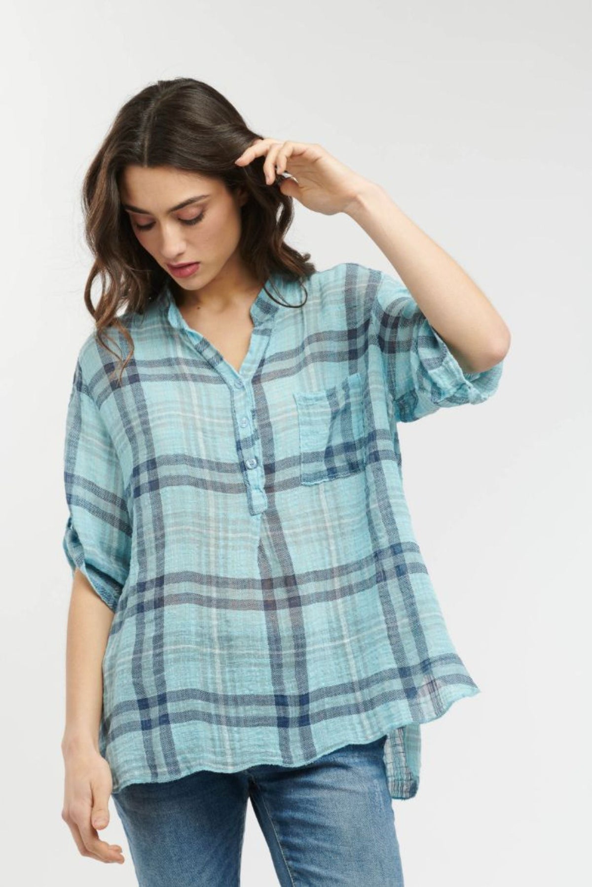 ITALIAN STAR Rodeo Shirt - Celeste Blue Shirts & Blouses - Zabecca Living