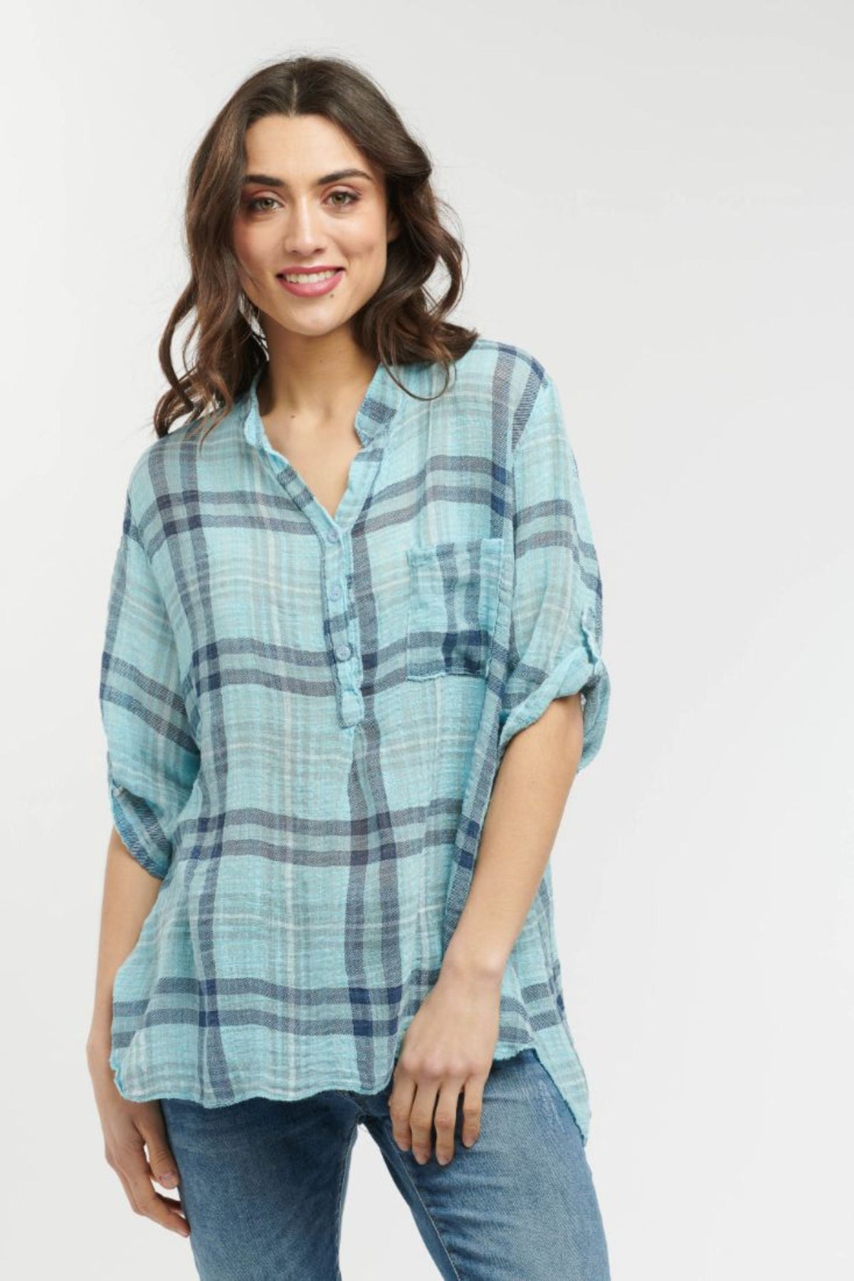 ITALIAN STAR Rodeo Shirt - Celeste Blue Shirts & Blouses - Zabecca Living