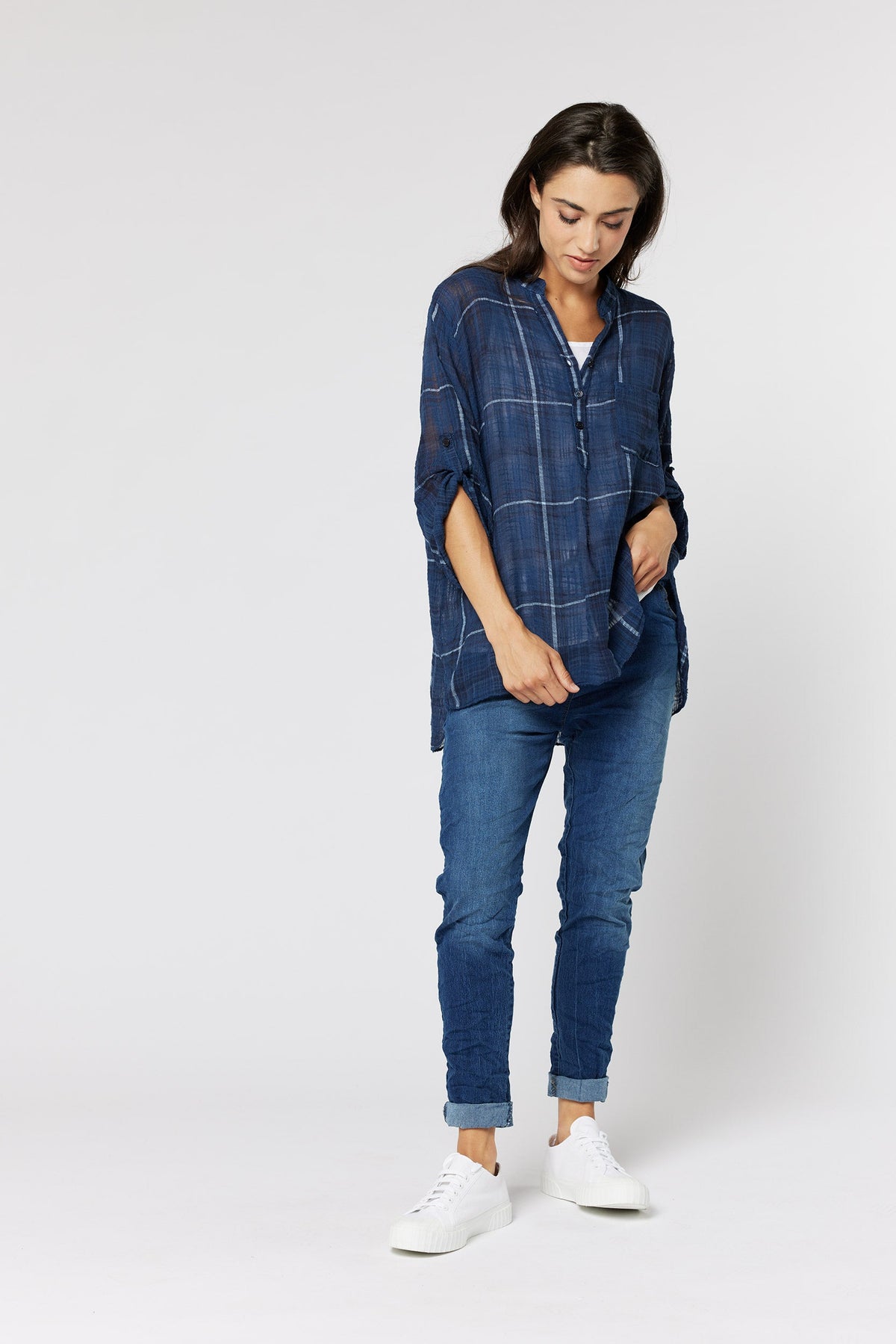 ITALIAN STAR Rodeo Shirt - Navy Shirts & Blouses - Zabecca Living
