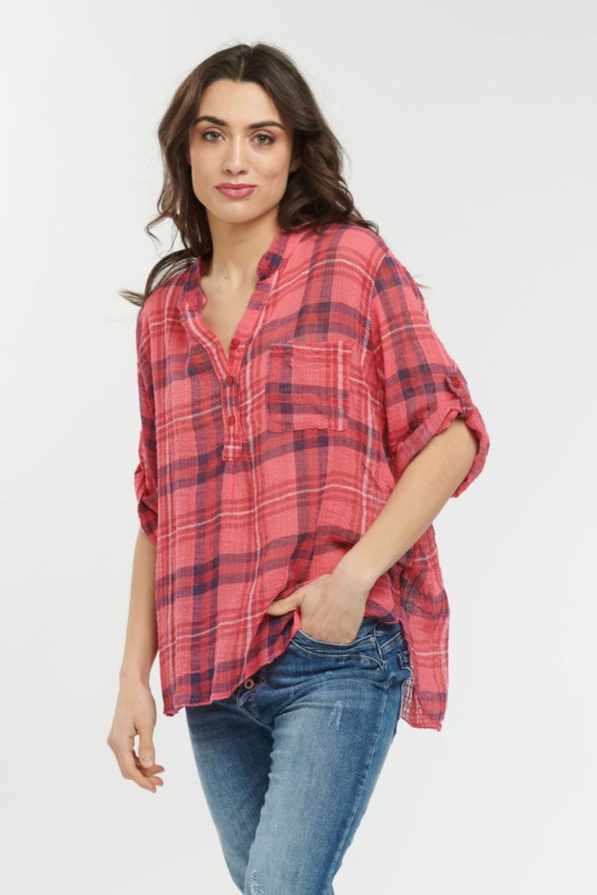 ITALIAN STAR Rodeo Shirt - Red Poppy Shirts & Blouses - Zabecca Living