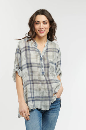 ITALIAN STAR Rodeo Shirt - Soft Grey Shirts & Blouses - Zabecca Living