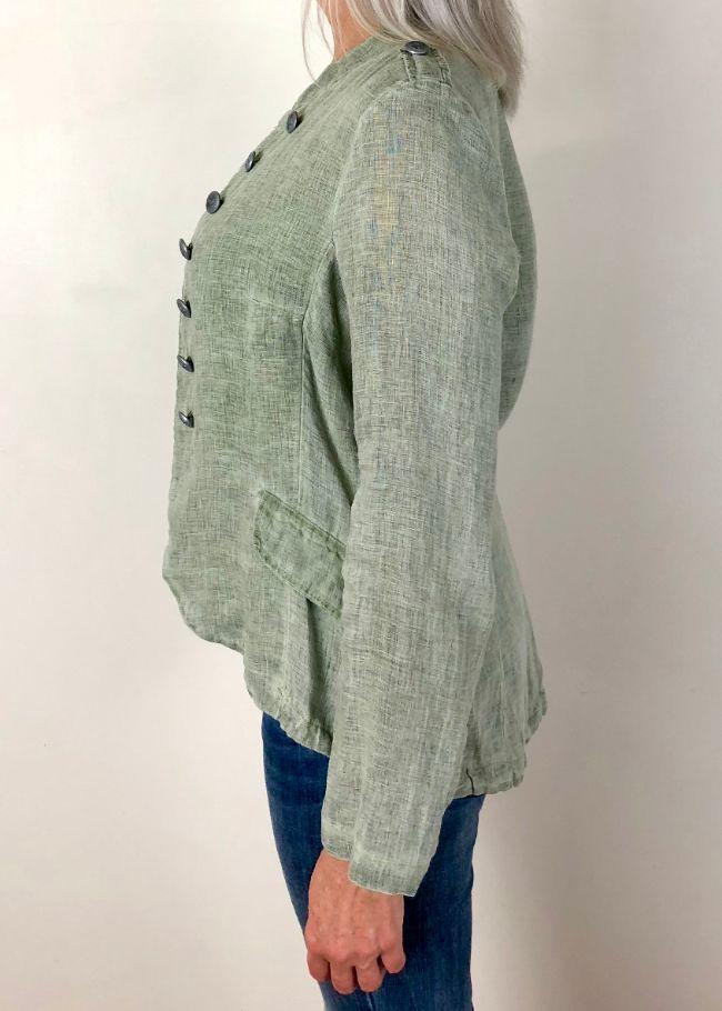 ITALIAN STAR Soldier Linen Jacket - Khaki Jacket - Zabecca Living