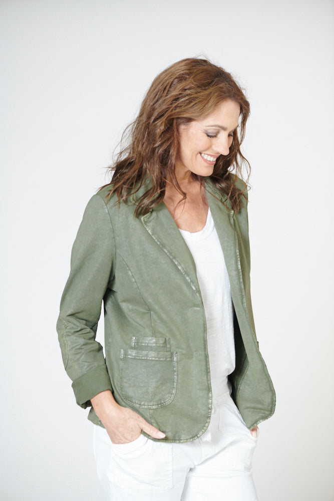 ITALIAN STAR Star Back Jacket - Khaki Jackets + Coats - Zabecca Living