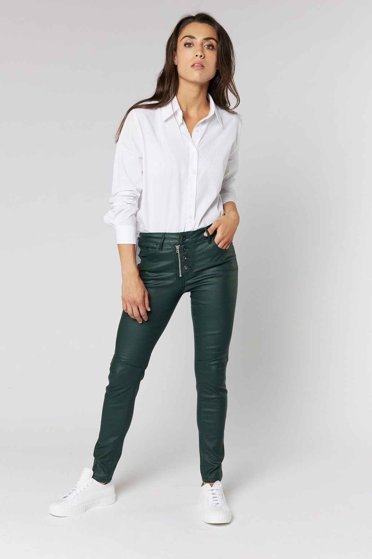 ITALIAN STAR Stevie Jeans - Pine Green JEANS - Zabecca Living
