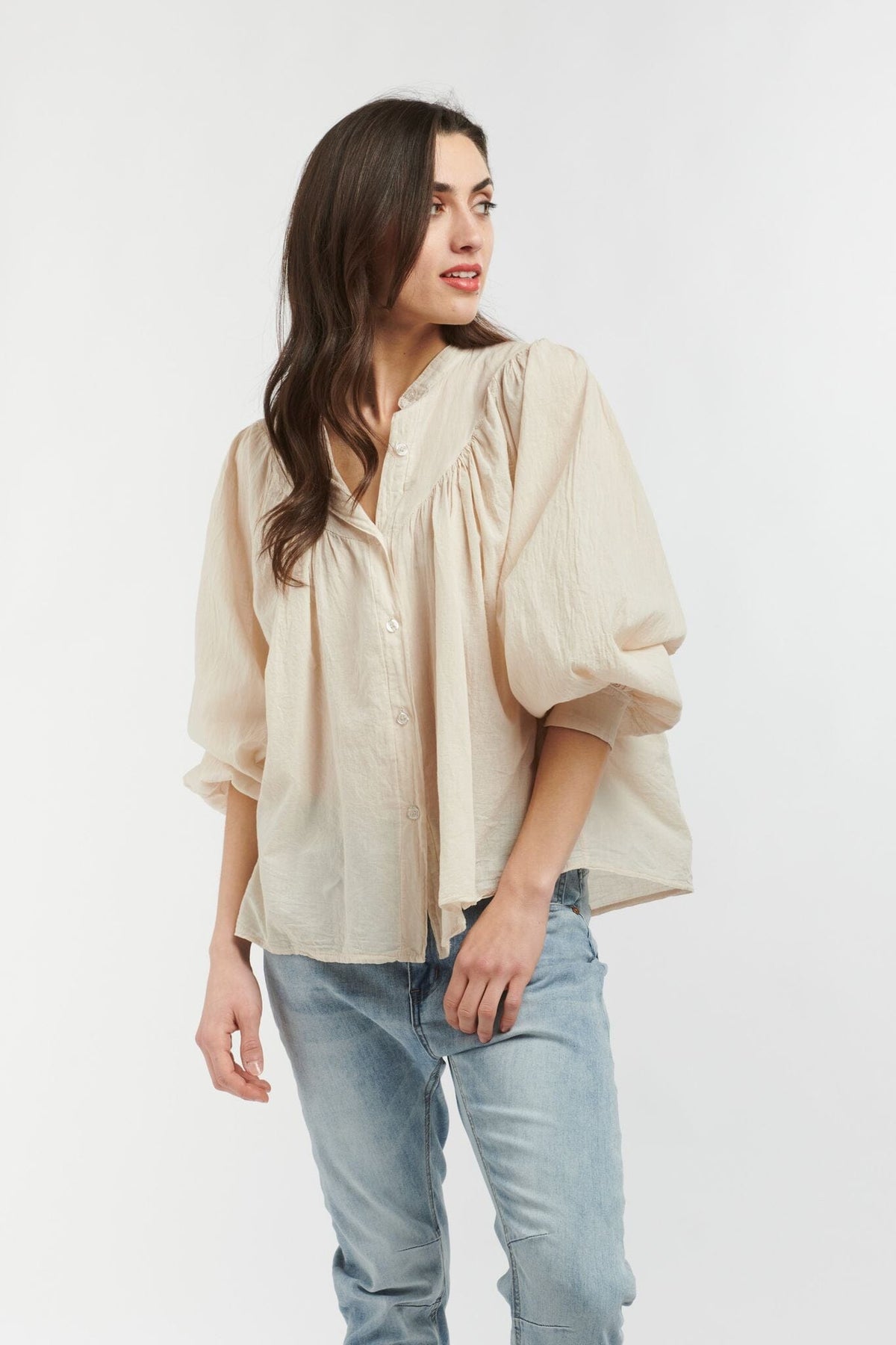 ITALIAN STAR Sybil Blouse - Beige Shirts & Blouses - Zabecca Living