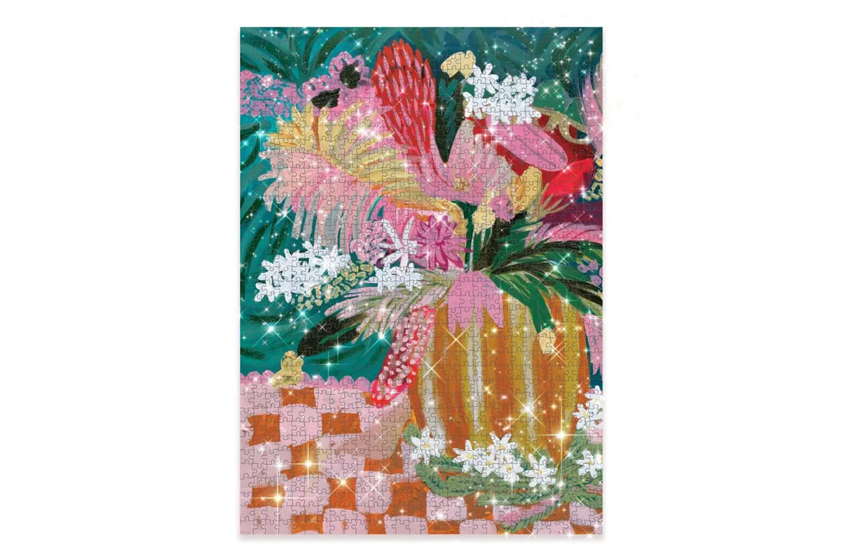 JOURNEY OF SOMETHING 1000 Piece Glitter Puzzle - Gold Urn Puzzle - Zabecca Living