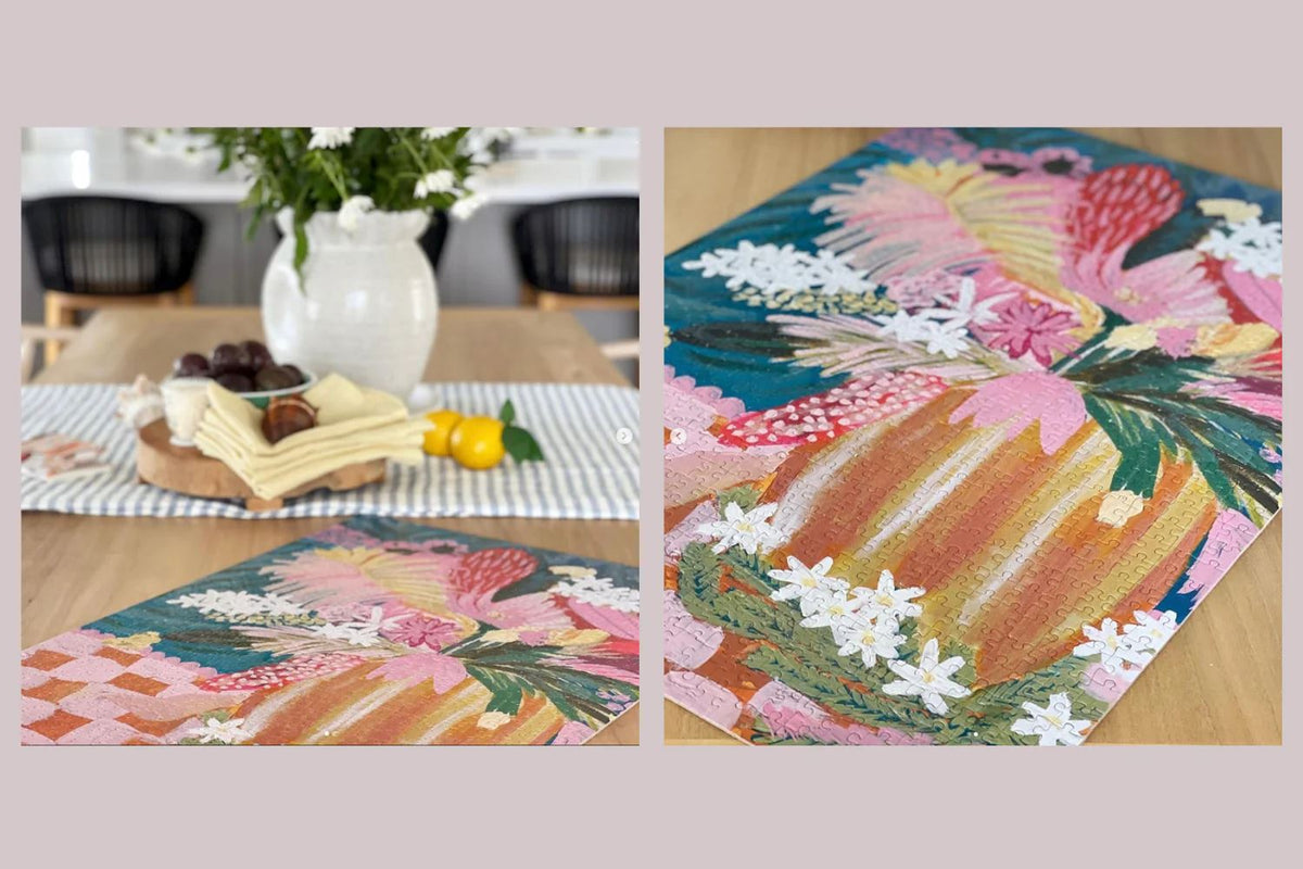 JOURNEY OF SOMETHING 1000 Piece Glitter Puzzle - Gold Urn Puzzle - Zabecca Living