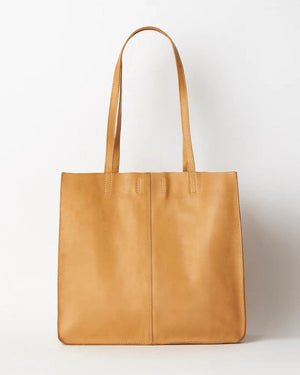 JUJU & CO Baby Unlined Leather Tote - Tan bag - Zabecca Living