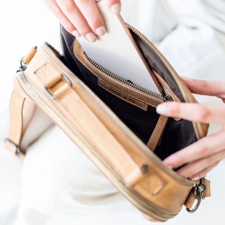 JUJU & CO Berlin Bag - Natural Leather bag - Zabecca Living
