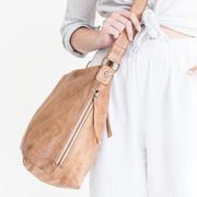 JUJU & CO Perforated Leather Slouchy - Natural Leather bag - Zabecca Living