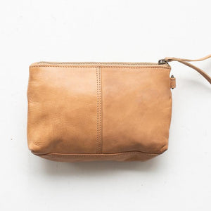 JUJU & CO Small Leather Essential Pouch - Natural Leather bag - Zabecca Living