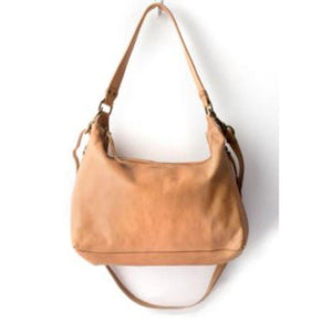 JUJU & CO Small Leather Slouchy - Tan bag - Zabecca Living