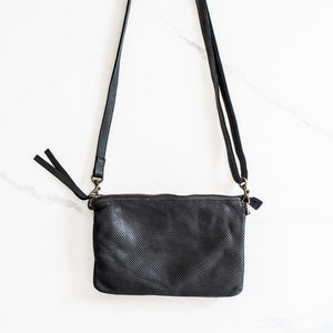JUJU & CO Small Perforated Shoulder Bag - Black bag - Zabecca Living