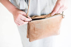 JUJU & CO Small Perforated Shoulder Bag - Natural bag - Zabecca Living