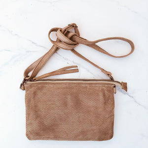 JUJU & CO Small Perforated Shoulder Bag - Natural bag - Zabecca Living