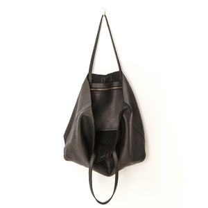 JUJU & CO Unlined Leather Tote - Black bag - Zabecca Living