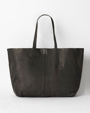 JUJU & CO Unlined Leather Tote - Black bag - Zabecca Living