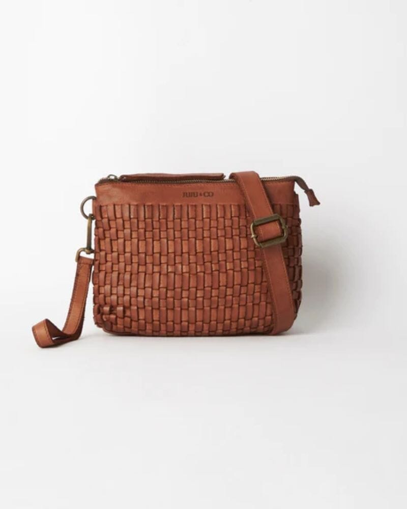 JUJU & CO Woven Pouch Bag - Cognac bag - Zabecca Living