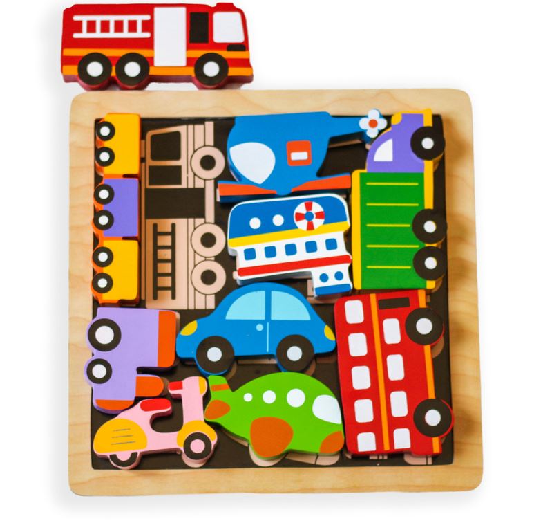 KIDDIE CONNECT Chunky Vehicle Puzzle Puzzle - Zabecca Living