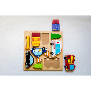 KIDDIE CONNECT Vehicle Puzzle with Magnets TODDLER (1-3 Yrs) - Zabecca Living