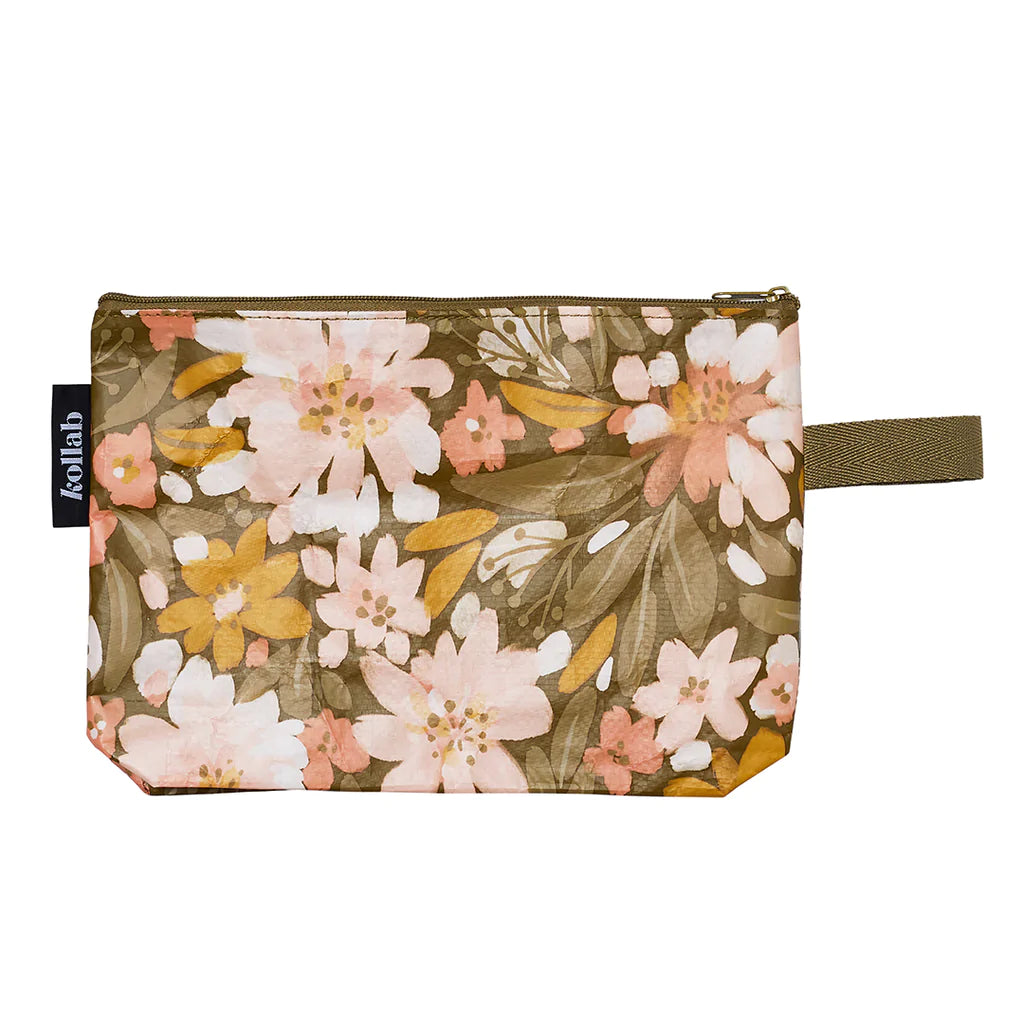 KOLLAB Clutch Bag - Khaki Floral HANDBAG - Zabecca Living