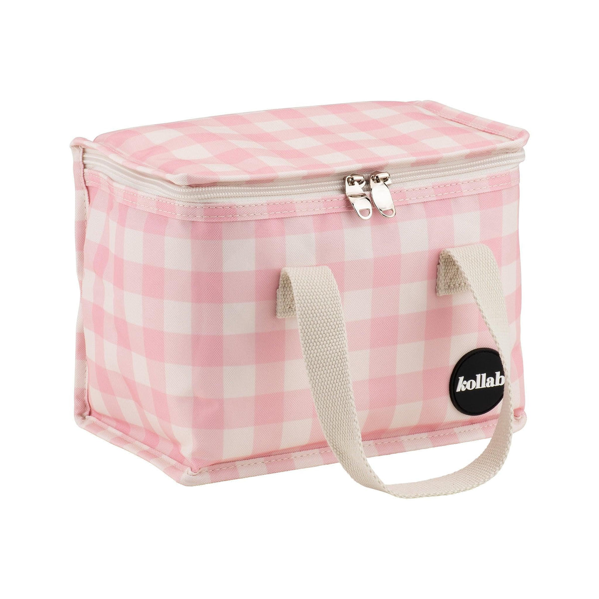 KOLLAB Holiday Lunch Box - Candy Pink Check LUNCH BOX - Zabecca Living