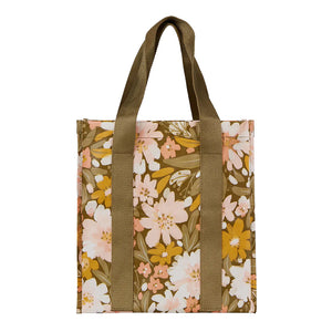 KOLLAB Market Bag - Khaki Floral SHOPPING BAG - Zabecca Living
