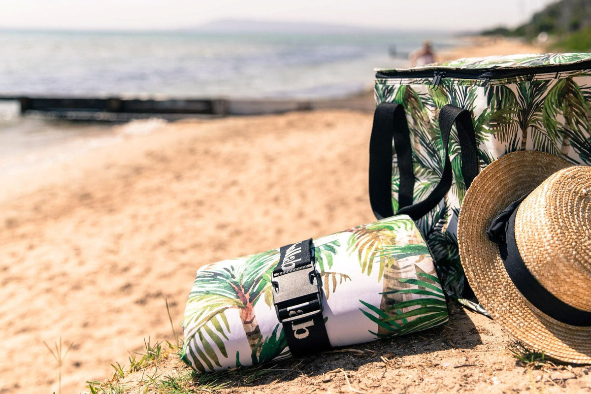 KOLLAB Poly Cooler Bag - Green Palm bag - Zabecca Living
