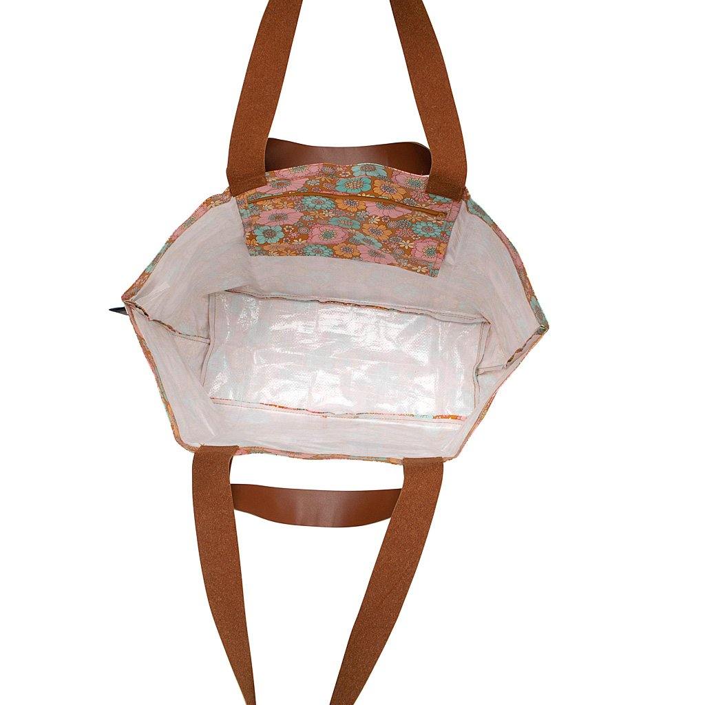 KOLLAB Shopper Tote - Retro Aqua Flow SHOPPING BAG - Zabecca Living