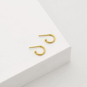 LINDA TAHIJA Base Hoop Earrings - Gold Plated Earrings - Zabecca Living