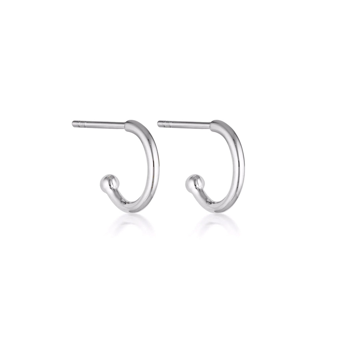 LINDA TAHIJA Base Hoop Earrings - Sterling Silver Earrings - Zabecca Living
