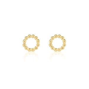 LINDA TAHIJA Beaded Circle Stud Earrings - Gold Plated Earrings - Zabecca Living