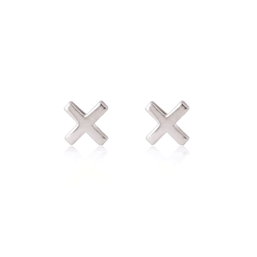 LINDA TAHIJA Cross Stud Earrings - Sterling Silver Earrings - Zabecca Living
