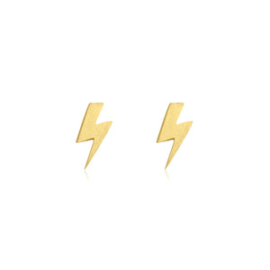 LINDA TAHIJA Lightening Bolt Stud Earrings - Gold Plated Earrings - Zabecca Living