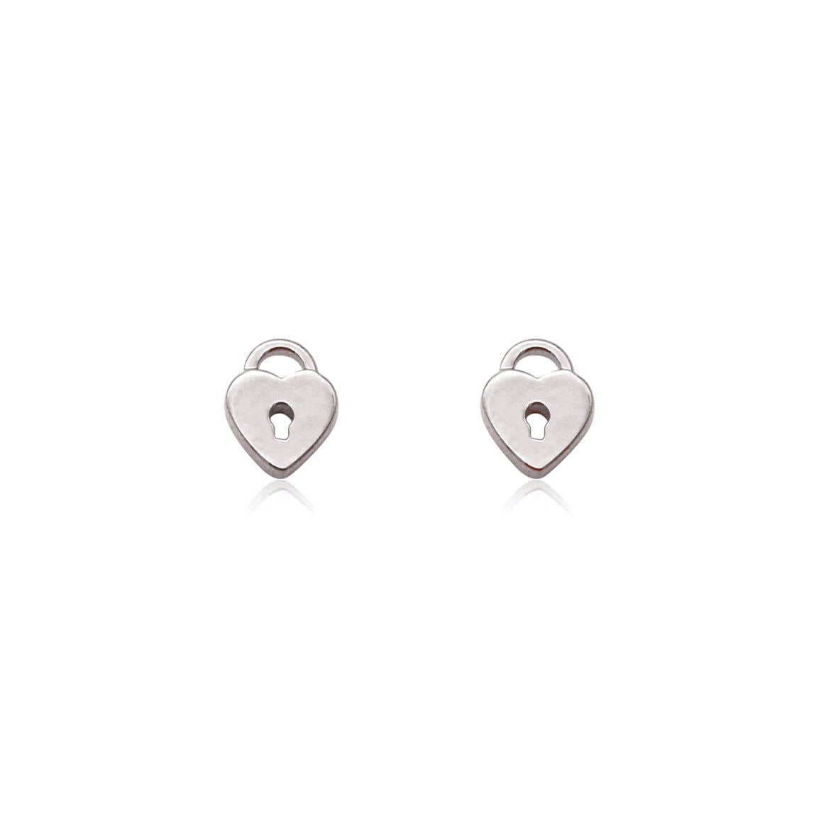 LINDA TAHIJA Love Lock Stud Earrings - Sterling Silver Earrings - Zabecca Living