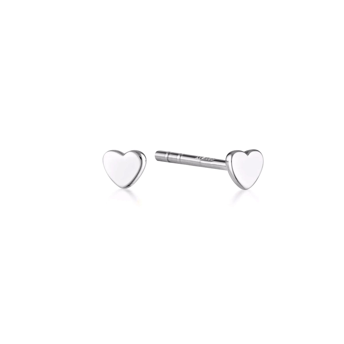 LINDA TAHIJA Micro Heart Stud Earrings - Sterling Silver Earrings - Zabecca Living
