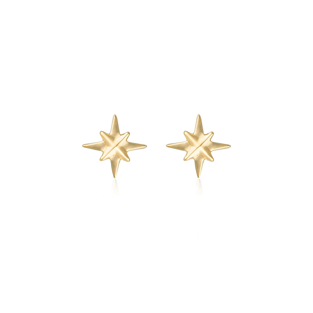 LINDA TAHIJA North Star Stud Earrings - Gold Plated Earrings - Zabecca Living