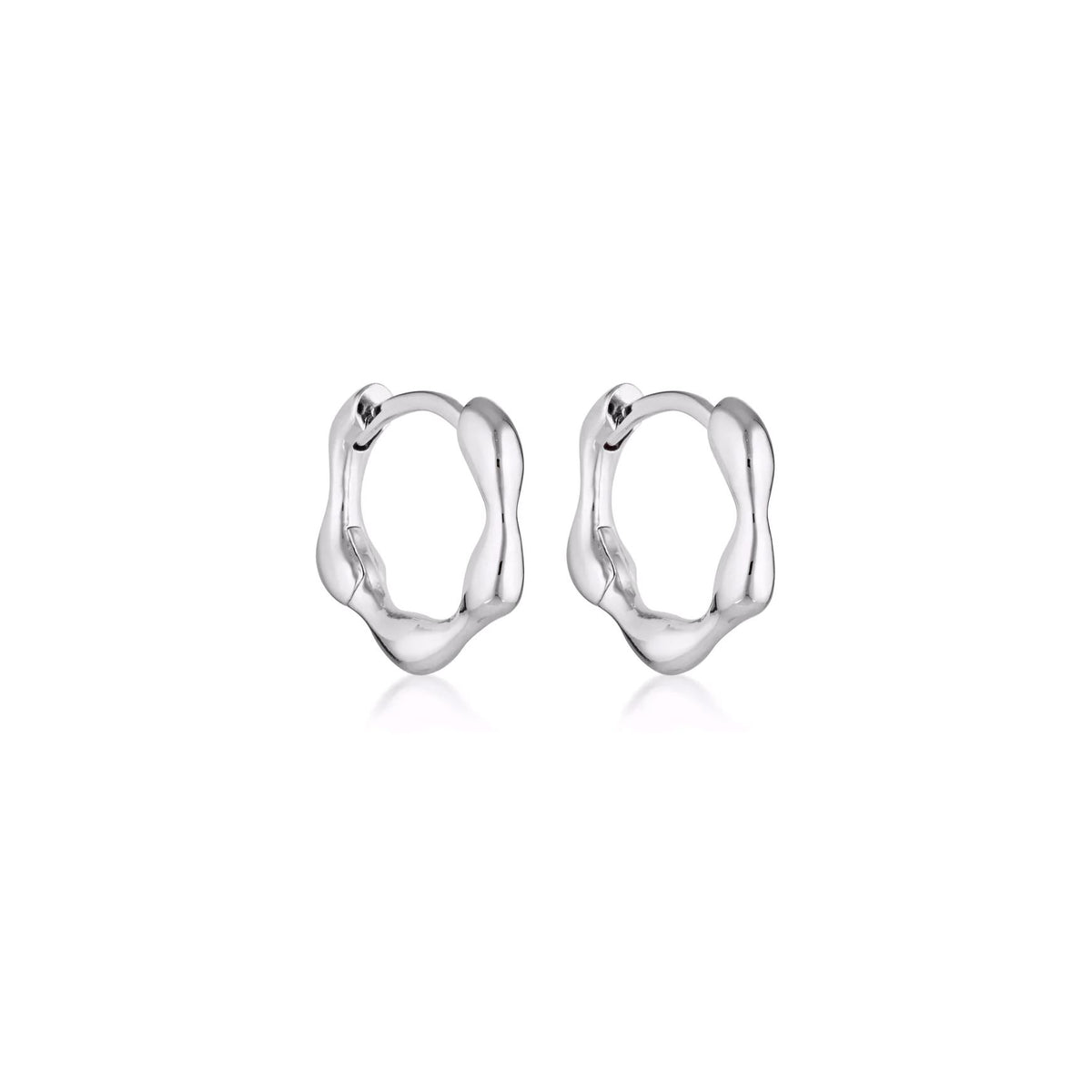 LINDA TAHIJA Organica Mini Huggie Earrings - Sterling Silver Earrings - Zabecca Living