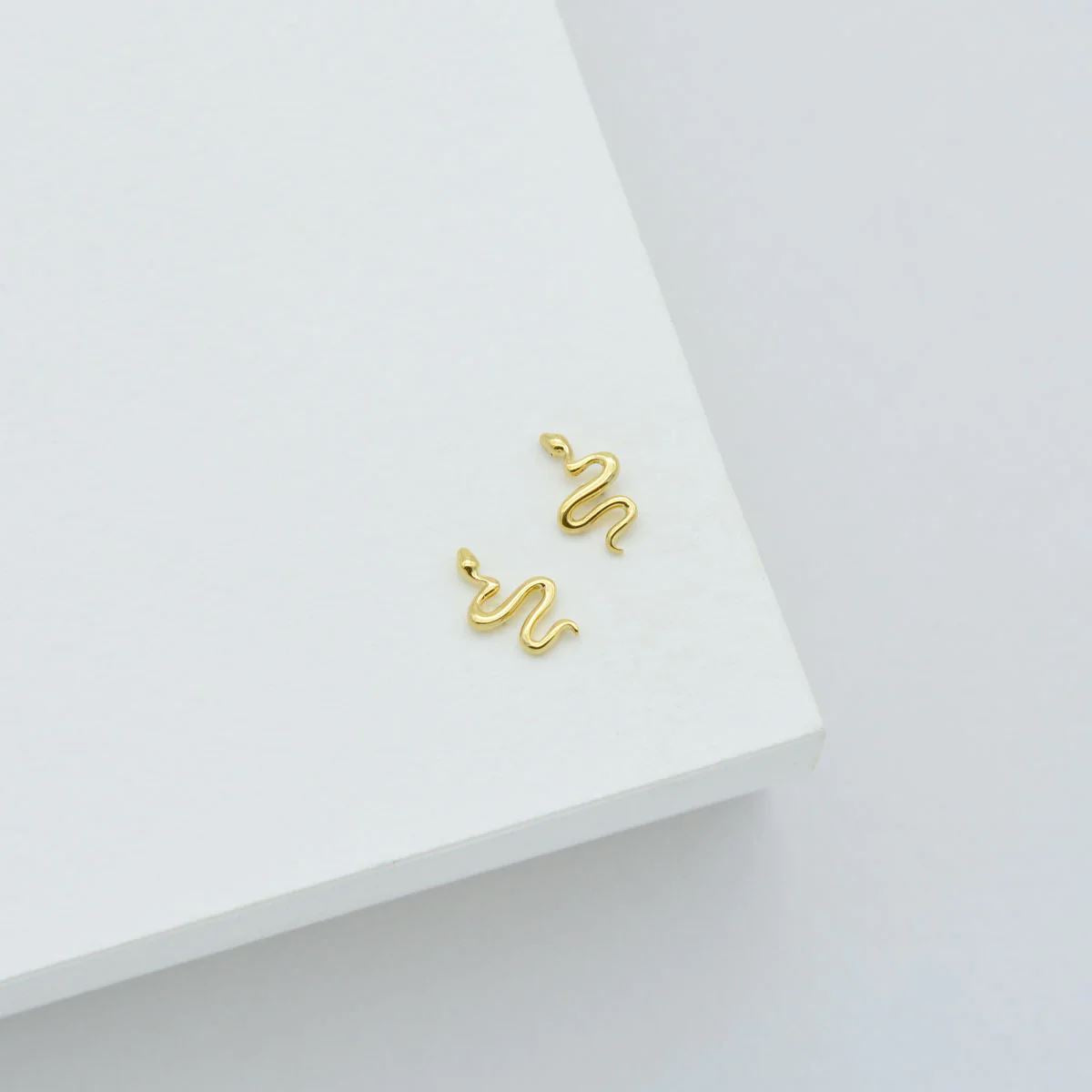 LINDA TAHIJA Serpent Stud Earrings - Gold Plated Earrings - Zabecca Living