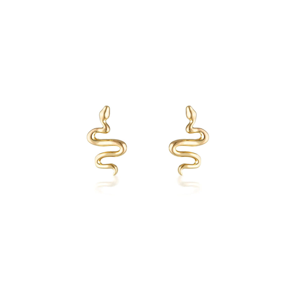 LINDA TAHIJA Serpent Stud Earrings - Gold Plated Earrings - Zabecca Living