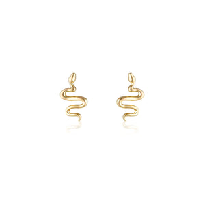 LINDA TAHIJA Serpent Stud Earrings - Gold Plated Earrings - Zabecca Living
