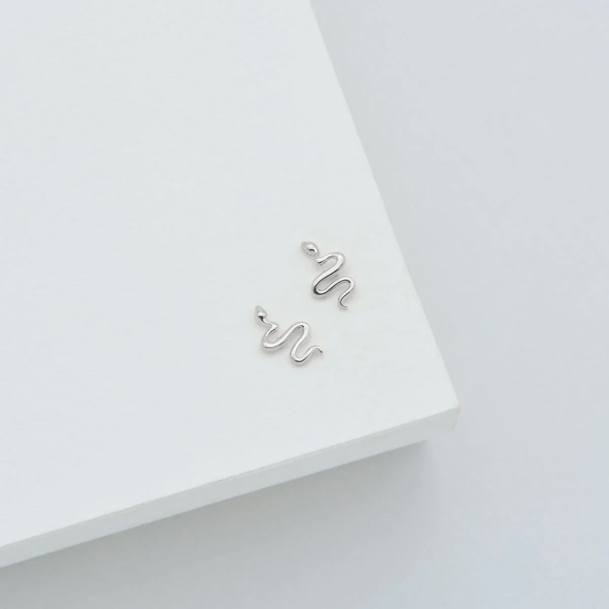 LINDA TAHIJA Serpent Stud Earrings - Sterling Silver Earrings - Zabecca Living